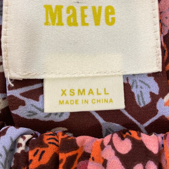 Anthropologie Maeve floral ruffle Top boho multicolor flower print - Picture 7 of 10